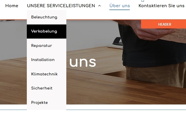 Anpassen der Navigationslinks im SiteBuilder Homepage Baukasten