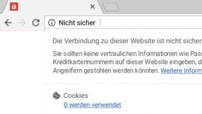 Chrome warnt vor HTTP-Seiten